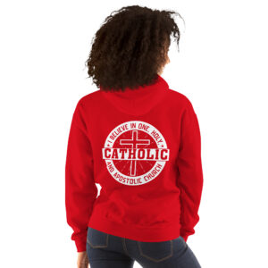 i believe in one, holy, catholic and apostolic church women's hoodie