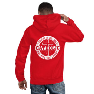 i believe in one, holy, catholic and apostolic church men's hoodie
