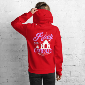 rock solid catholic women's hoodie