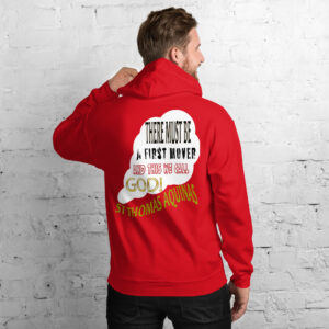 god as first mover by st thomas aquinas men's hoodie