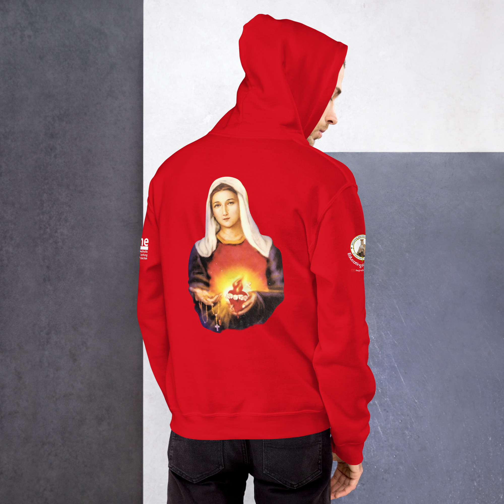 sacred heart of jesus and immaculate heart of mary men's hoodie sacred heart of jesus and immaculate heart of mary men's hoodie