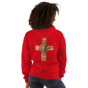 face of jesus on cross women's hoodie