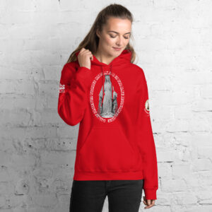 miraculous medal (coloured hearts) women's hoodie