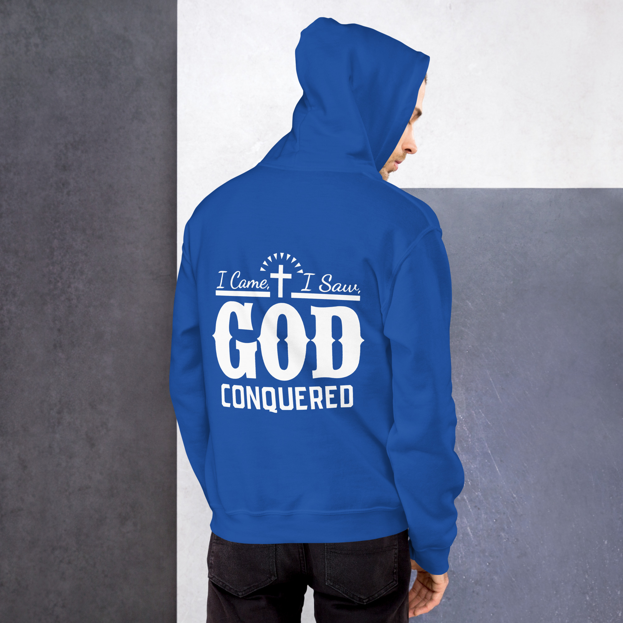 i came, i saw, god conquered men's hoodie i came, i saw, god conquered men's hoodie
