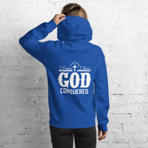 i came i saw god conquered women's christian hoodie product