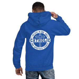 i believe in one, holy, catholic and apostolic church men's hoodie