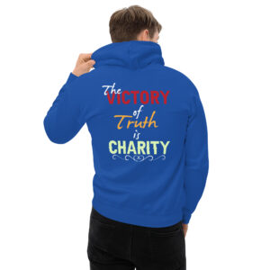 victory of truth is charity men's hoodie