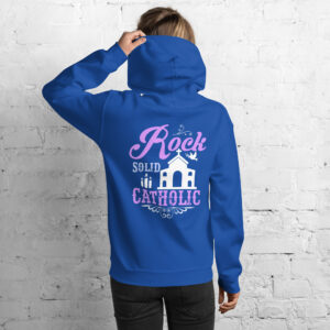 rock solid catholic women's hoodie
