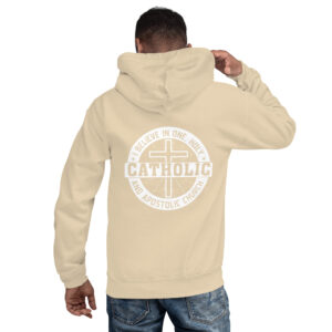 i believe in one, holy, catholic and apostolic church men's hoodie