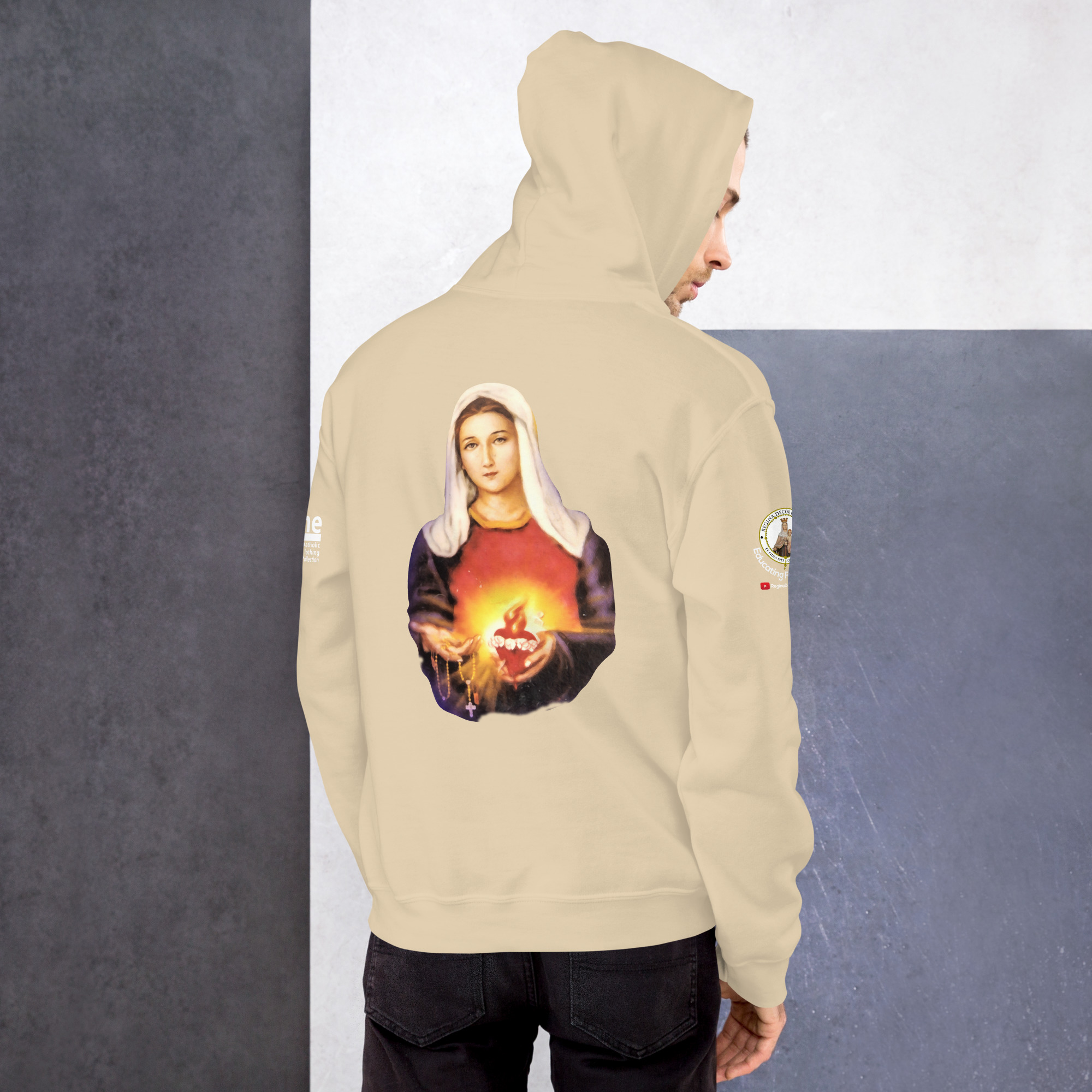 sacred heart of jesus and immaculate heart of mary men's hoodie sacred heart of jesus and immaculate heart of mary men's hoodie