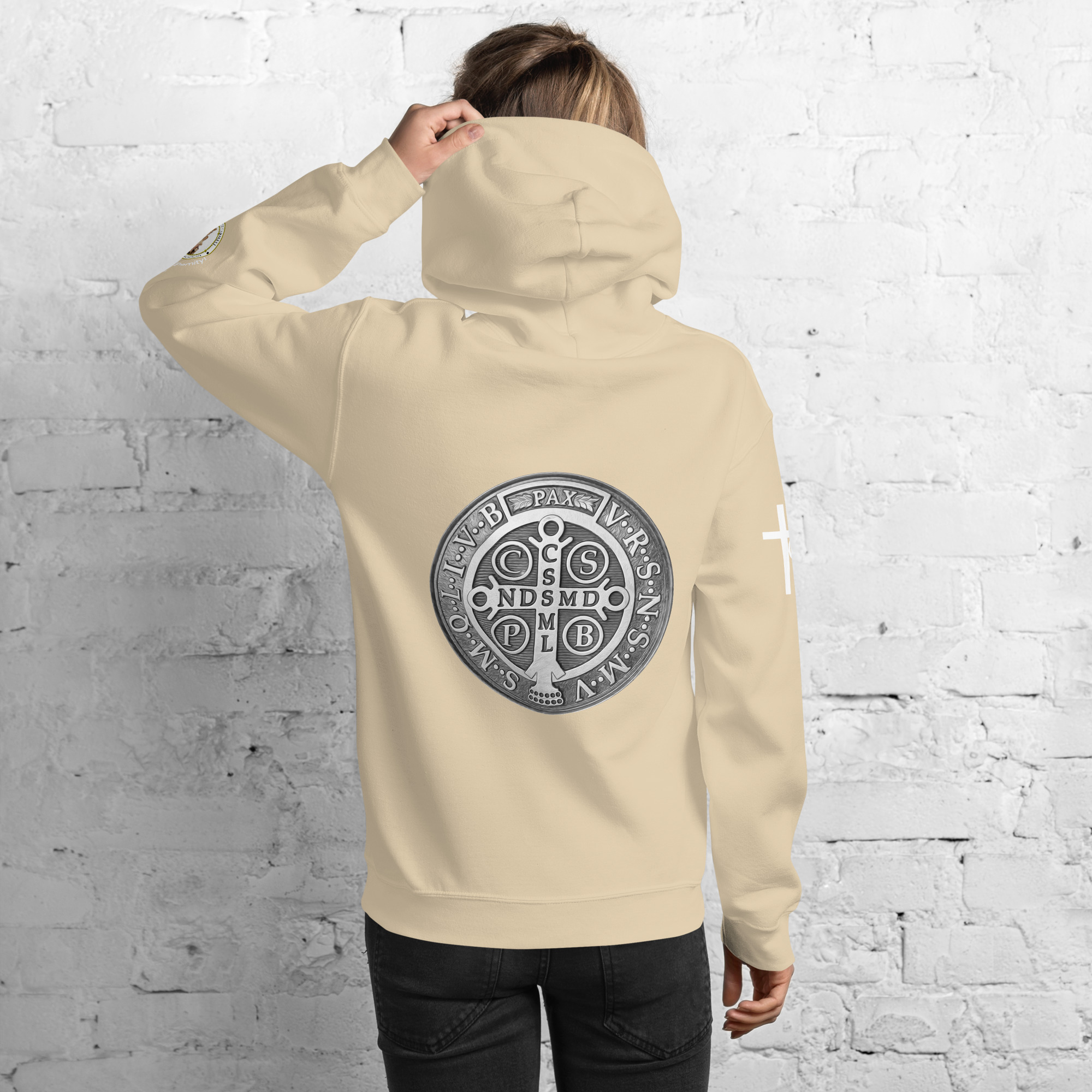 st benedict medal women's hoodie st benedict medal women's hoodie