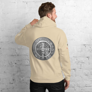 st benedict medal men's hoodie