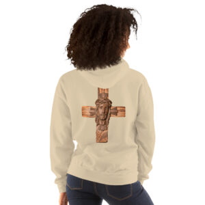 face of jesus on cross women's hoodie