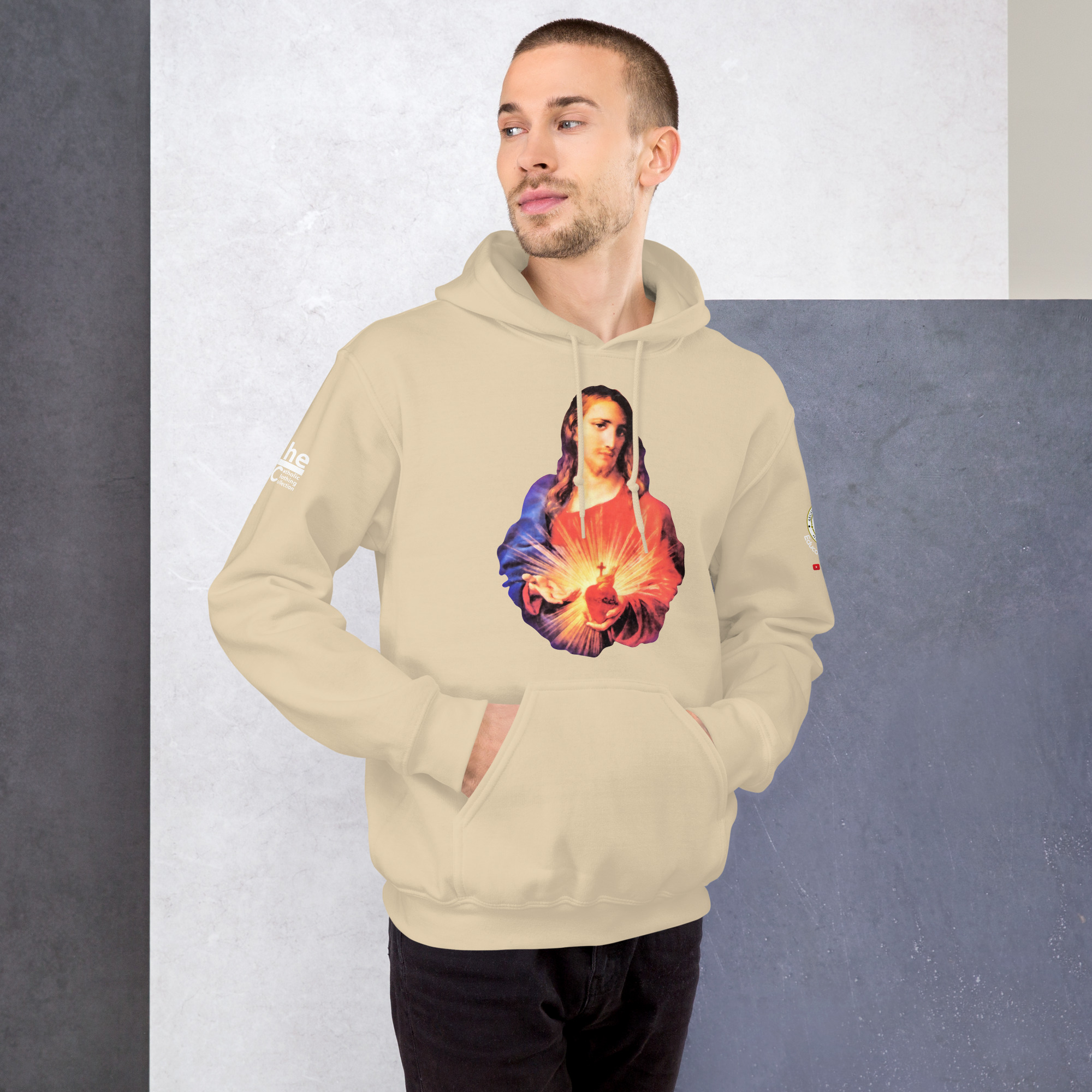 sacred heart of jesus and immaculate heart of mary men's hoodie sacred heart of jesus and immaculate heart of mary men's hoodie