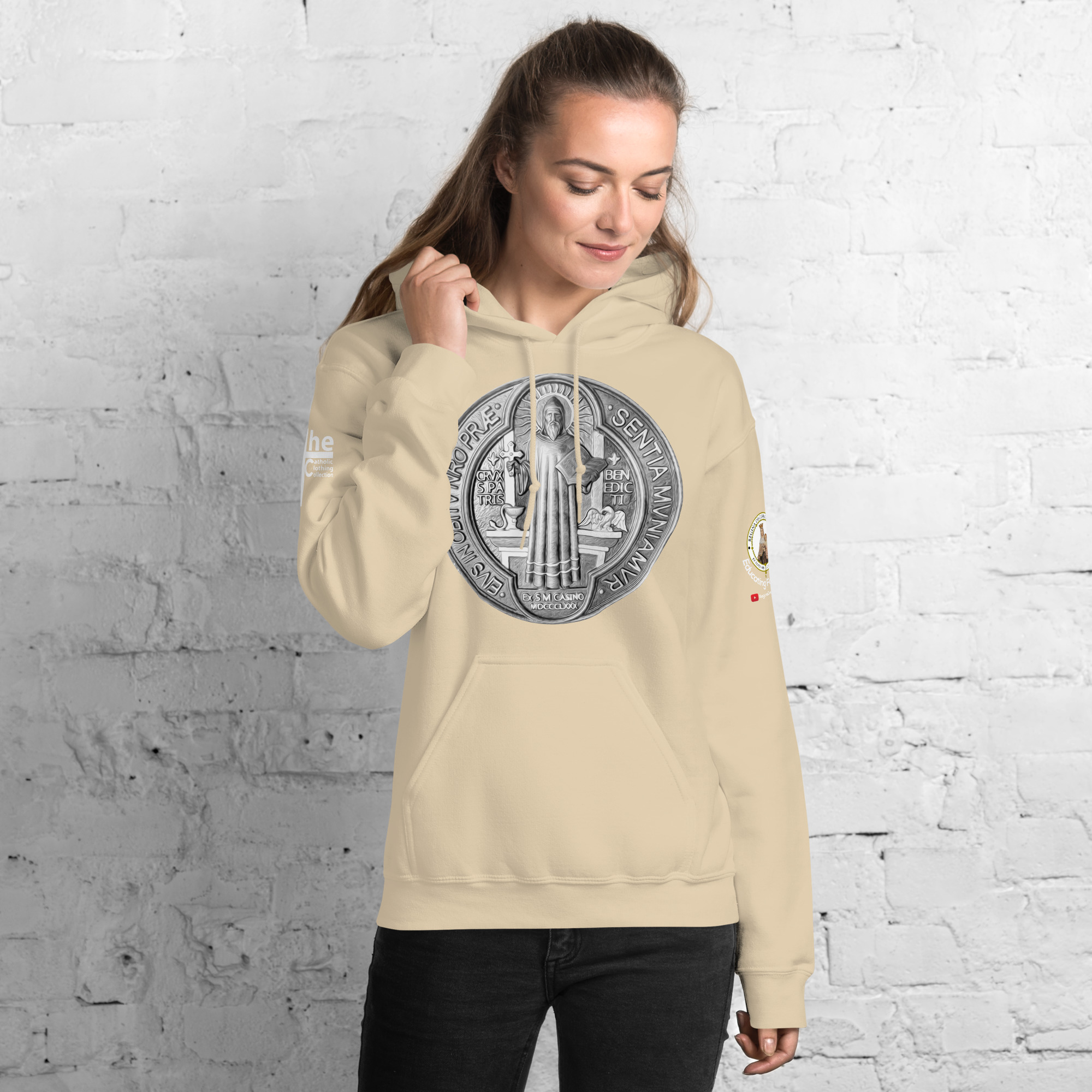 st benedict medal women's hoodie st benedict medal women's hoodie