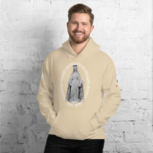 miraculous medal (coloured hearts) men's hoodie