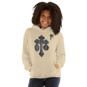 pardon crucifix women's hoodie