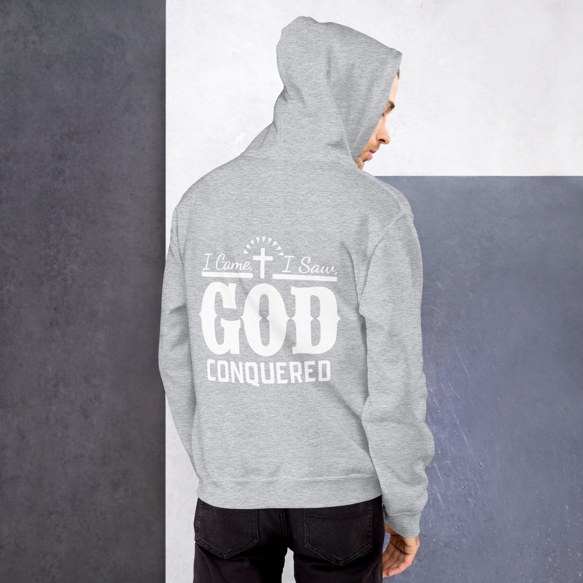 i came, i saw, god conquered men's hoodie i came, i saw, god conquered men's hoodie
