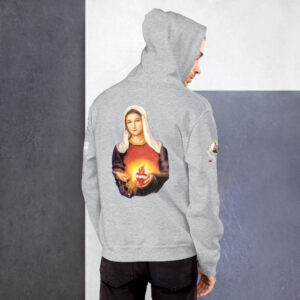 sacred heart of jesus and immaculate heart of mary men's hoodie