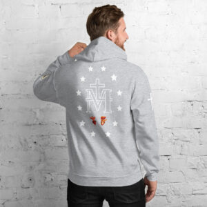 miraculous medal (coloured hearts) men's hoodie