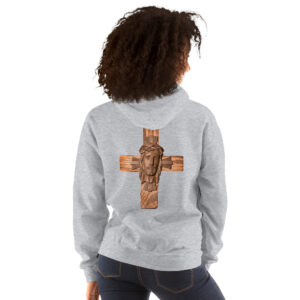 face of jesus on cross women's hoodie