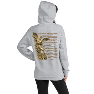 st michael archangel with prayer women's hoodie
