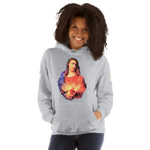sacred heart of jesus and immaculate heart of mary women's hoodie