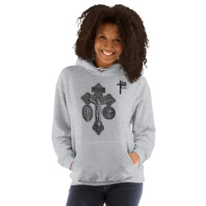 pardon crucifix women's hoodie