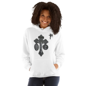 pardon crucifix women's hoodie