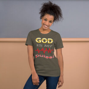 god is my pulse women's christian t shirt
