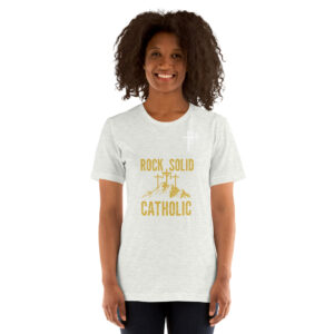 rock solid catholic women's t shirt