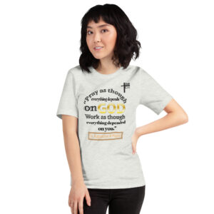 pray and work st augustine women's t shirt