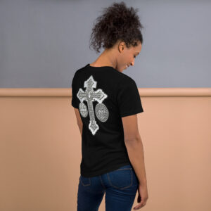 pardon crucifix women's t shirt