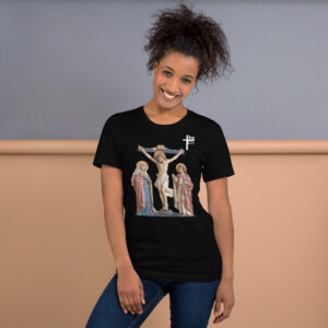 crucifixion scene women's t shirt