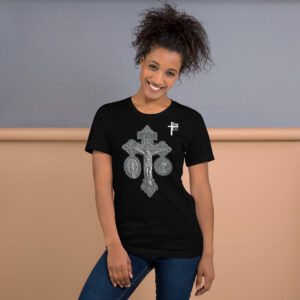 pardon crucifix women's t shirt
