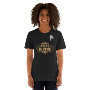 catholic dogma is divine fact women's t shirt