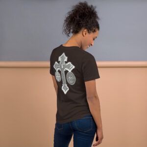 pardon crucifix women's t shirt