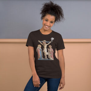 crucifixion scene women's t shirt