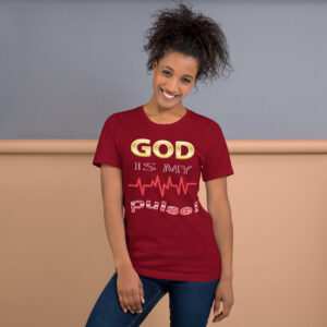god is my pulse women's christian t shirt