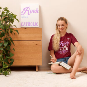 rock solid catholic women's t shirt