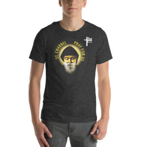 st charbel's pray for us men's t shirt