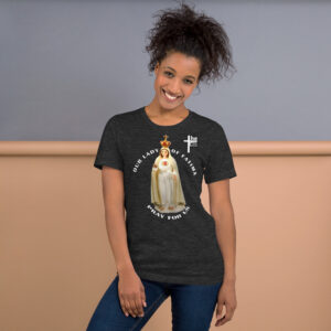 our lady of fatima pray for us women's t shirt