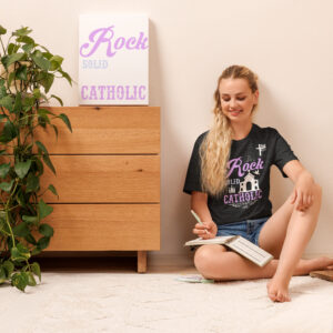 rock solid catholic women's t shirt