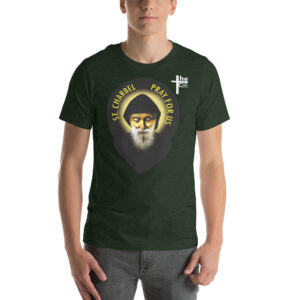 st charbel's pray for us men's t shirt