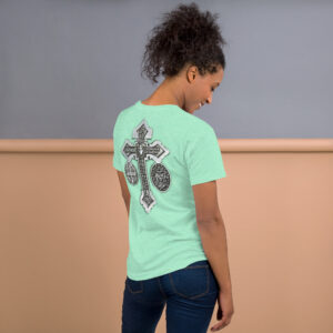 pardon crucifix women's t shirt