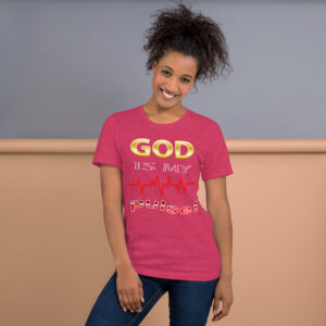 god is my pulse women's christian t shirt