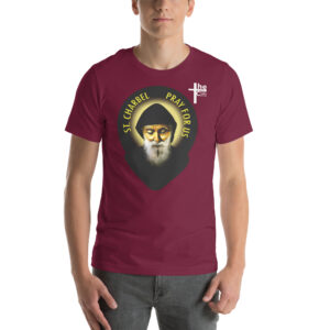 st charbel's pray for us men's t shirt