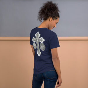 pardon crucifix women's t shirt