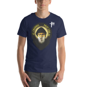 st charbel's pray for us men's t shirt