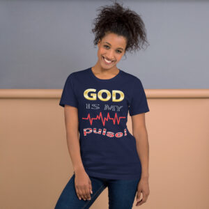 god is my pulse women's christian t shirt
